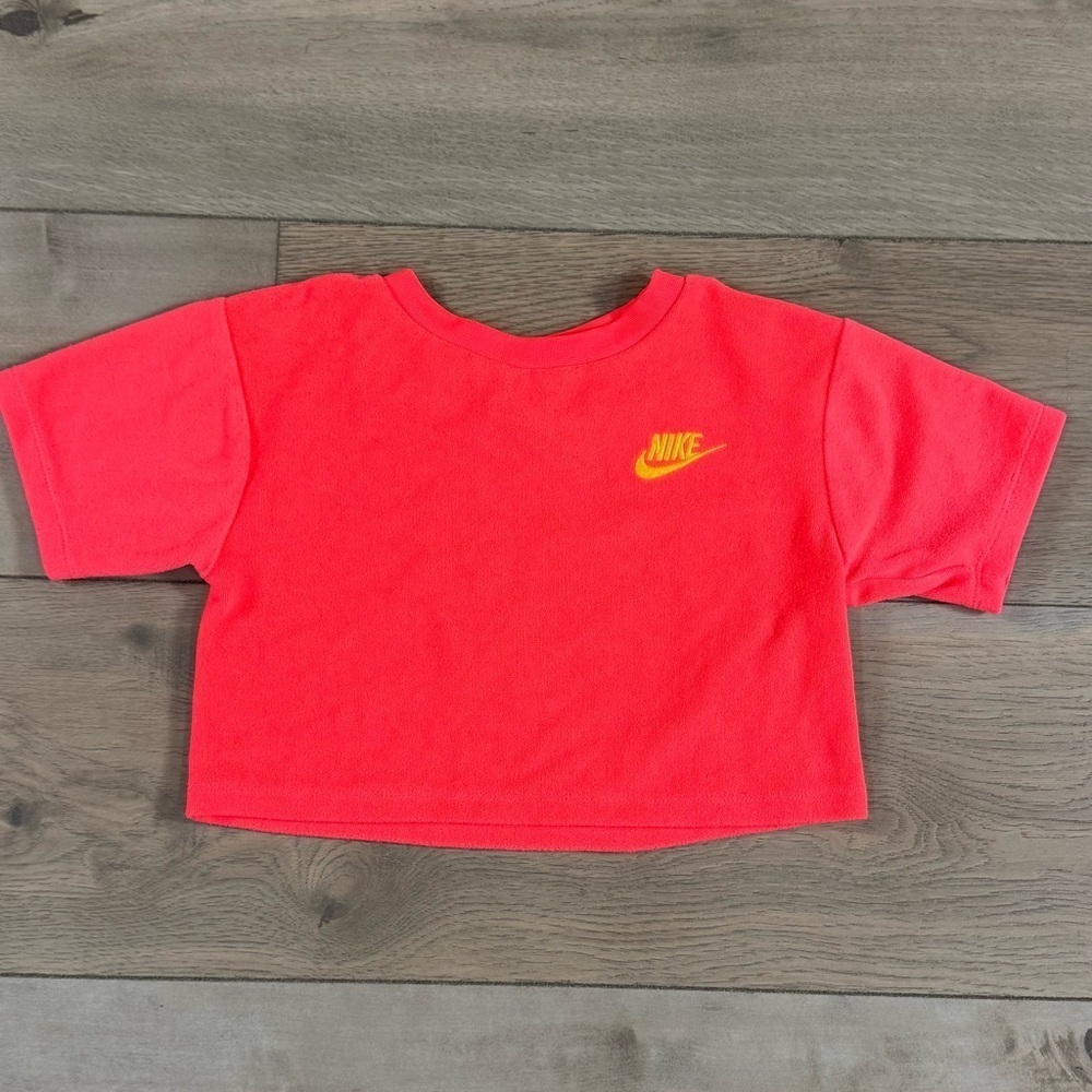 Nike Kids Pink Terry Tshirt cropped